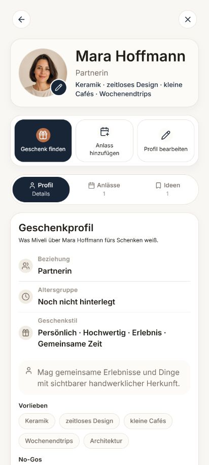 Mara mit Porträt und Geschenk-DNA